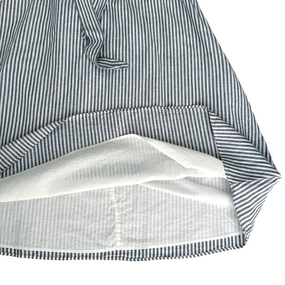 Talbots Candy Stripe Womens Midi Skirt XL Linen Blend Preppy Quiet Luxury Summer - Picture 2 of 12